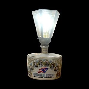 Ohio Presidents Decorative Lamp made from vintage whiskey decanter